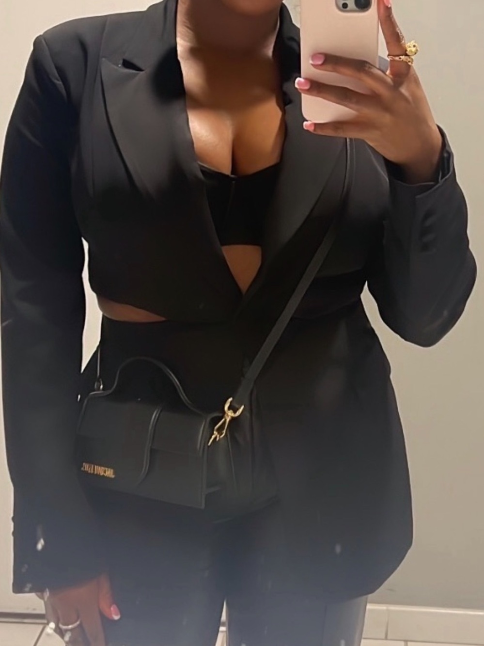 Bardot Black Cropped Tailored Longline Blazer